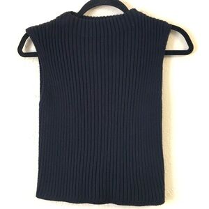 Snidel Sleeveless Ribbed Sweater Wool Blend Size Extra Small Black Stretch